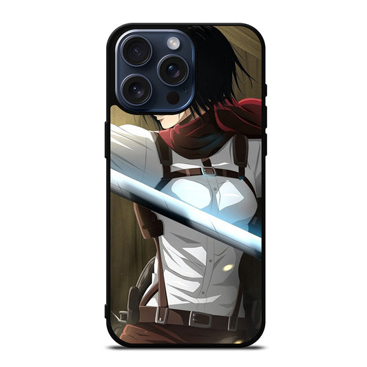 MIKASA ACKERMAN BADASS ATTACK ON TITAN iPhone 15 Pro Max Case Cover