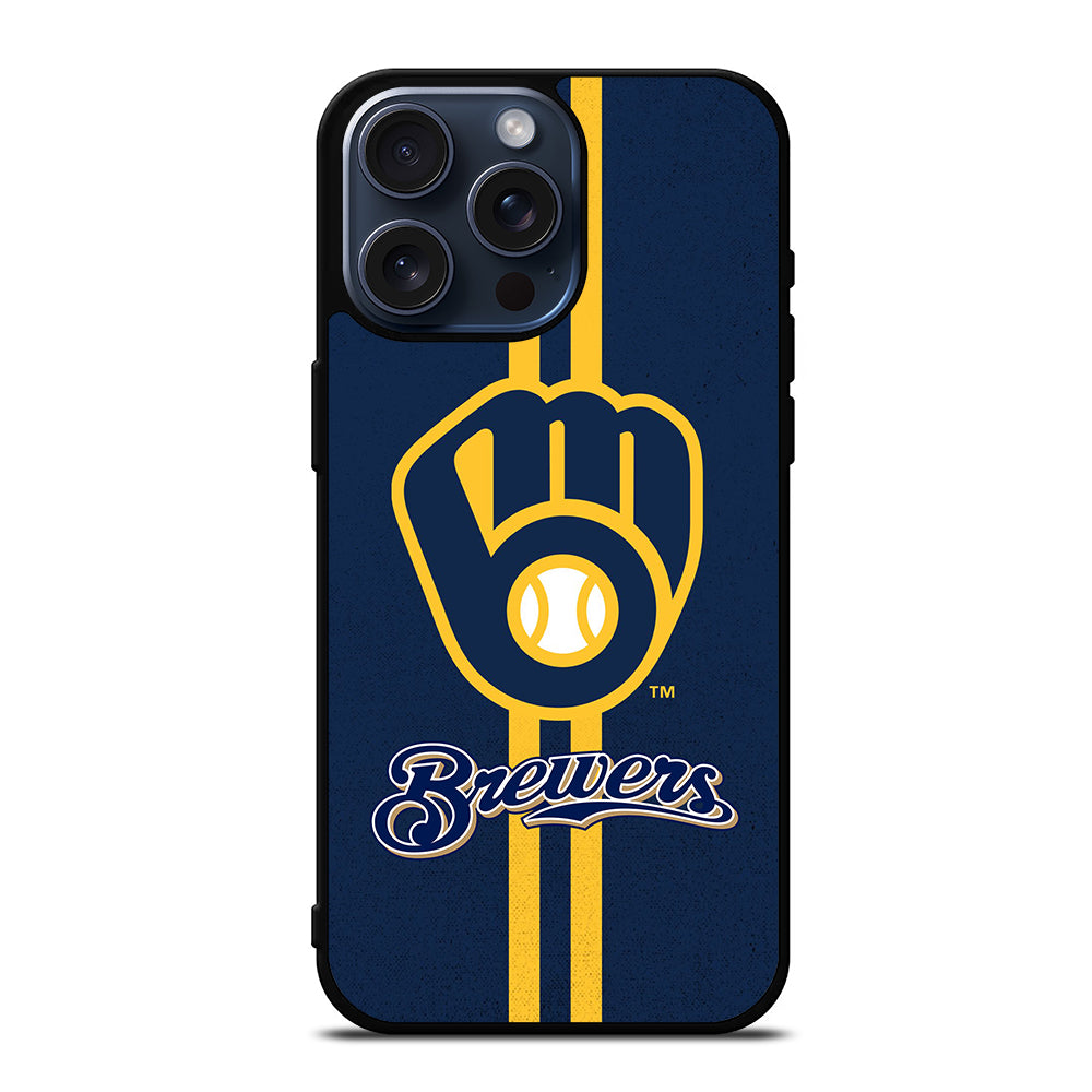 MILWAUKEE BREWERS STRIPE LOGO iPhone 15 Pro Max Case Cover