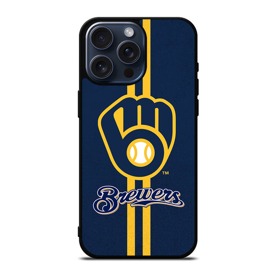 MILWAUKEE BREWERS STRIPE LOGO iPhone 15 Pro Max Case Cover