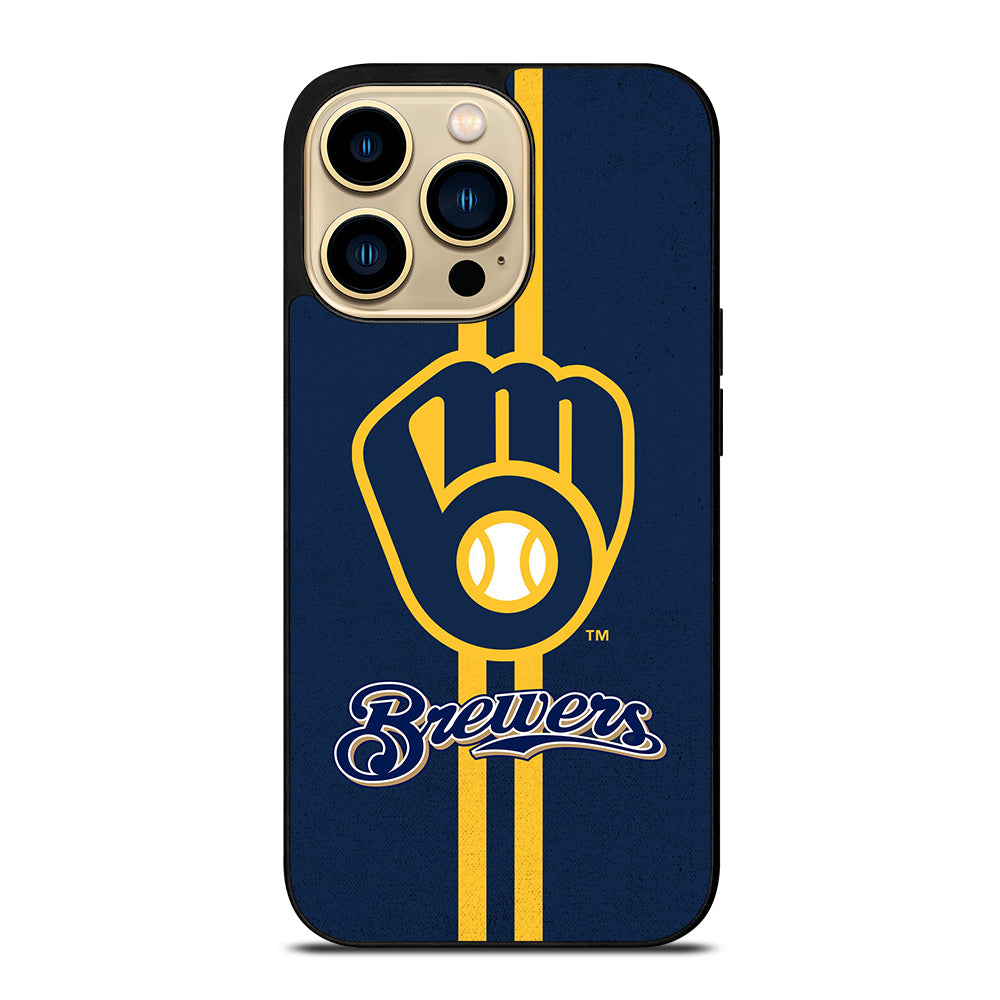 MILWAUKEE BREWERS STRIPE LOGO iPhone 14 Pro Max Case Cover