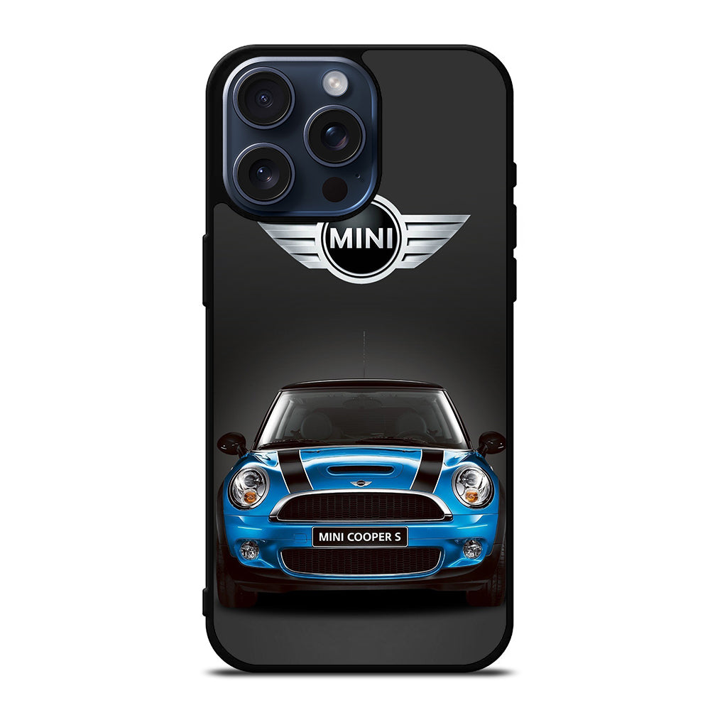 MINI COOPER BLUE CAR iPhone 15 Pro Max Case Cover