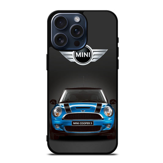 MINI COOPER BLUE CAR iPhone 15 Pro Max Case Cover