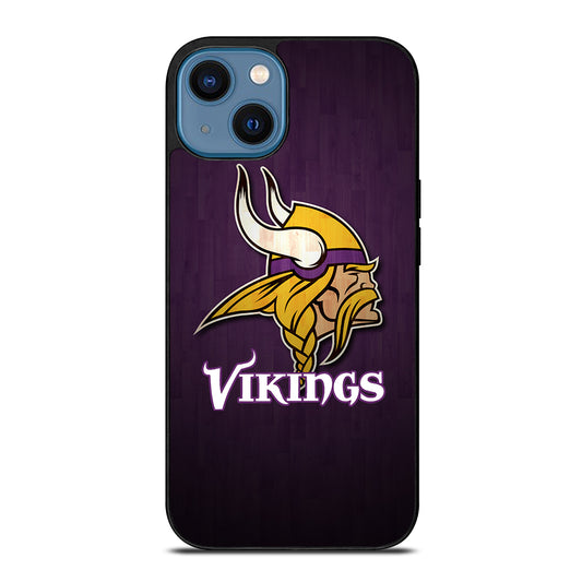 MINNESOTA VIKINGS WOODEN LOGO iPhone 14 Case Cover