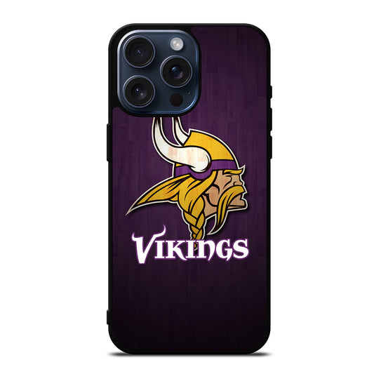 MINNESOTA VIKINGS WOODEN LOGO iPhone 15 Pro Max Case Cover