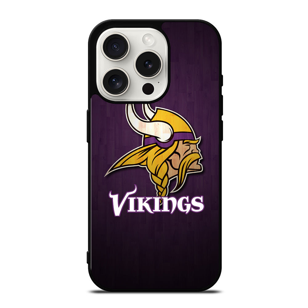 MINNESOTA VIKINGS WOODEN LOGO iPhone 15 Pro Case Cover