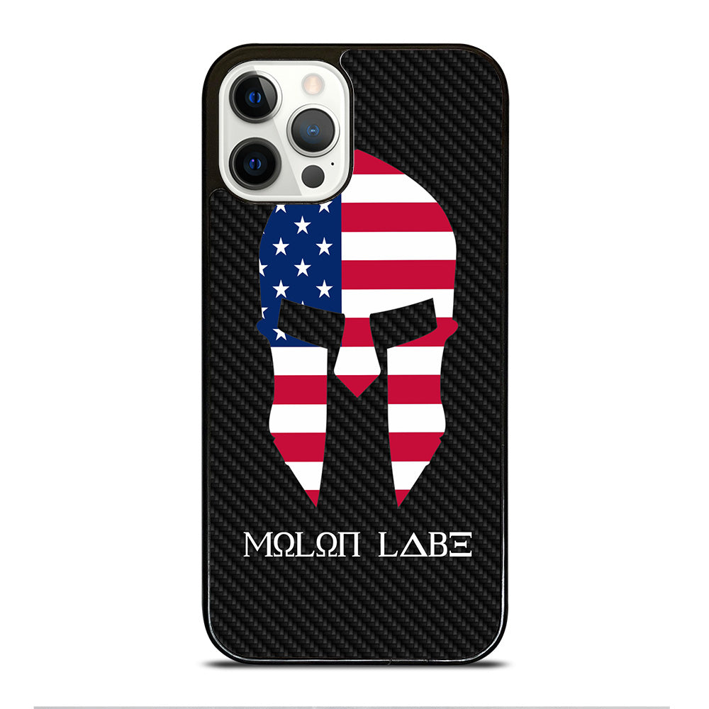 MOLON LABE AMERICAN FLAG CARBON LOGO iPhone 12 Pro Case Cover