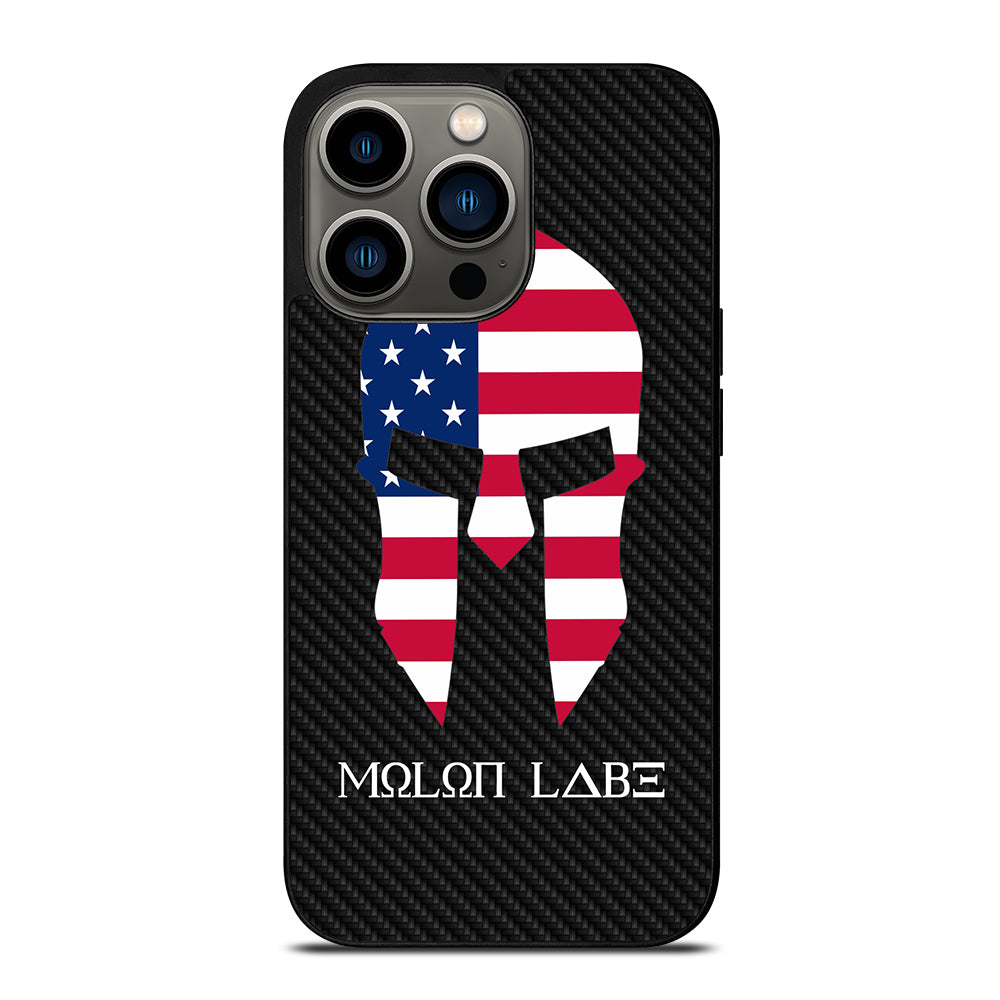 MOLON LABE AMERICAN FLAG CARBON LOGO iPhone 13 Pro Case Cover