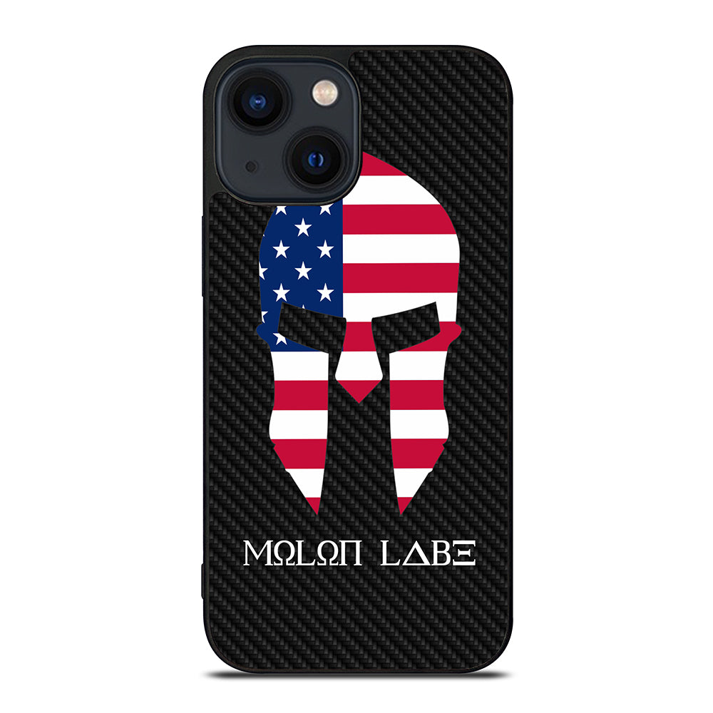 MOLON LABE AMERICAN FLAG CARBON LOGO iPhone 14 Plus Case Cover