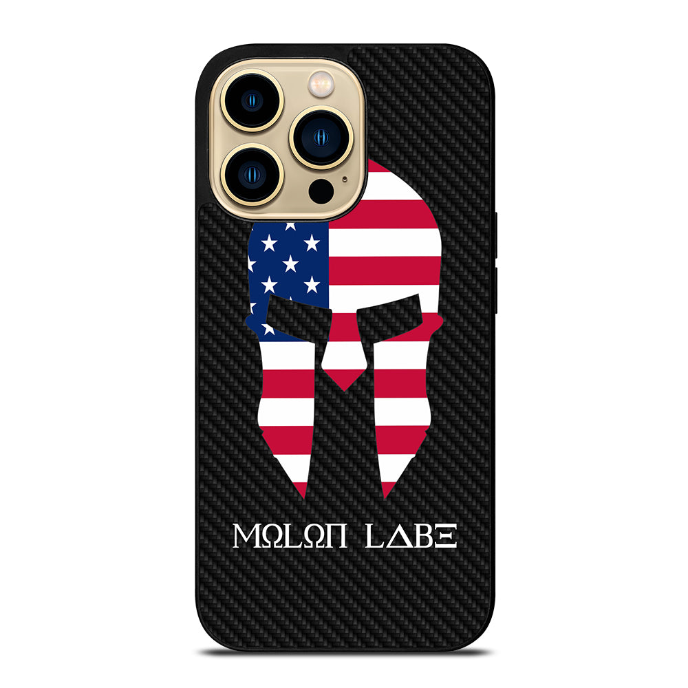 MOLON LABE AMERICAN FLAG CARBON LOGO iPhone 14 Pro Max Case Cover