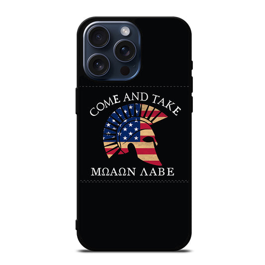 MOLON LABE AMERICAN FLAG HELMET iPhone 15 Pro Max Case Cover