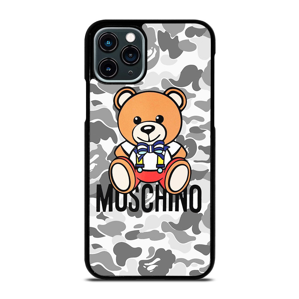 MOSCHINO TEDDY BEAR BAPE CAMO iPhone 11 Pro Case Cover
