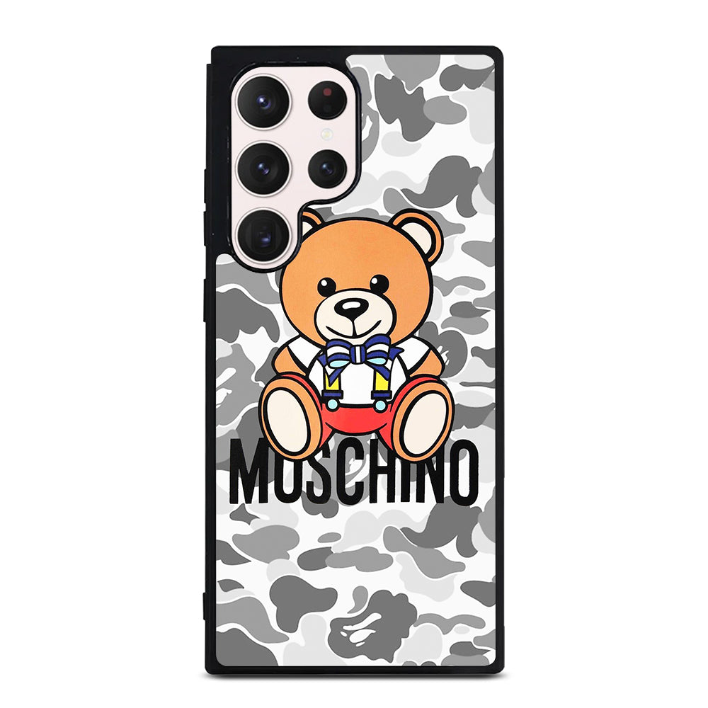 MOSCHINO TEDDY BEAR BAPE CAMO Samsung Galaxy S23 Ultra Case Cover