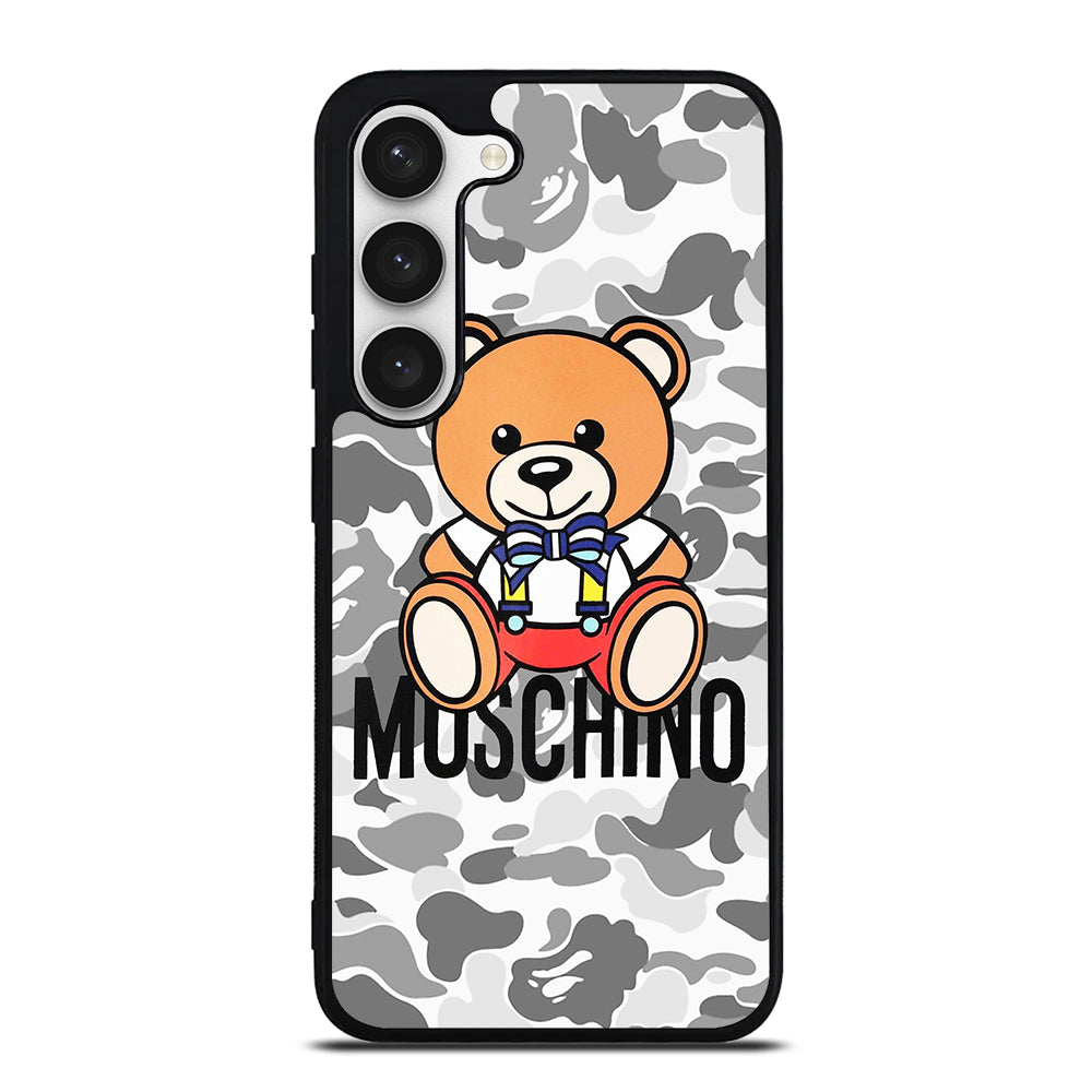 MOSCHINO TEDDY BEAR BAPE CAMO Samsung Galaxy S23 Case Cover