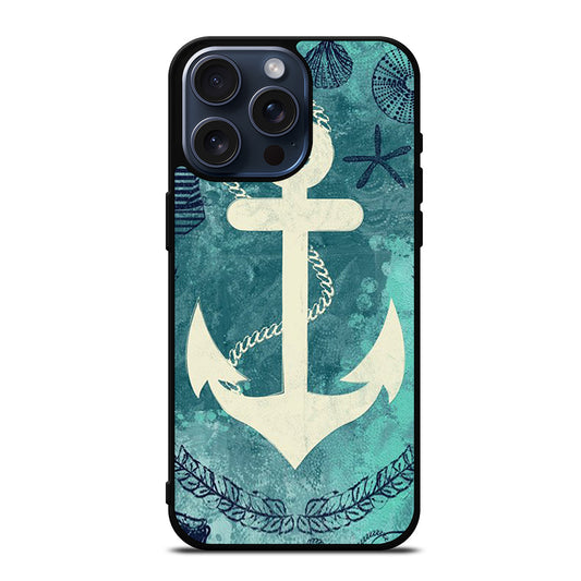NAUTICAL ANCHOR ART iPhone 15 Pro Max Case Cover
