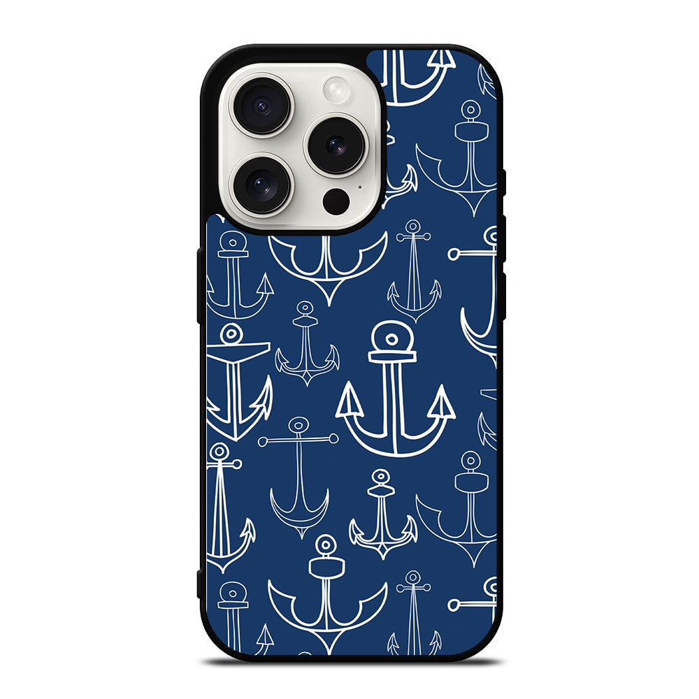 NAUTICAL ANCHOR PATTERN iPhone 15 Pro Case Cover