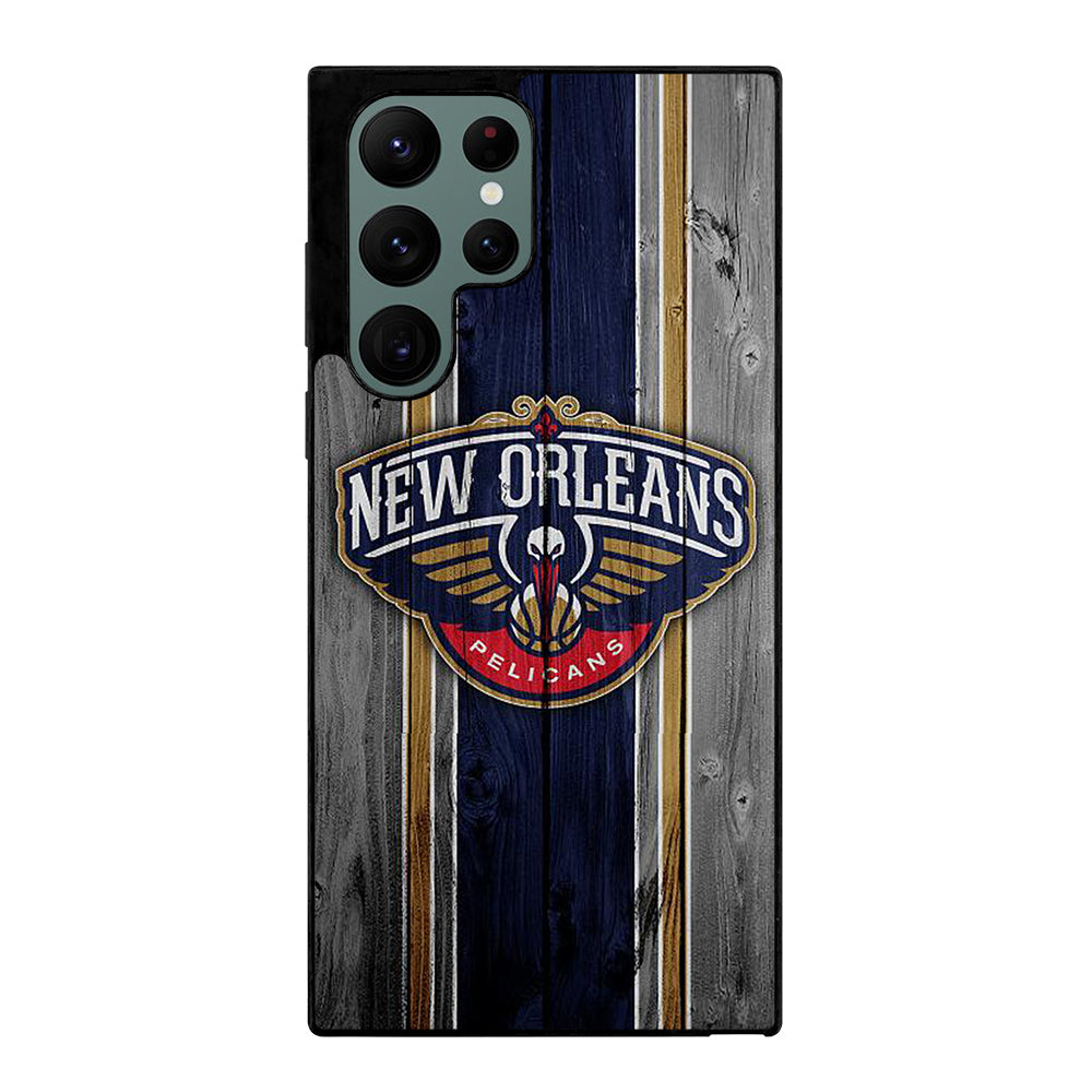 NEW ORLEANS PELICANS WOODEN LOGO Samsung Galaxy S22 Ultra Case Cover