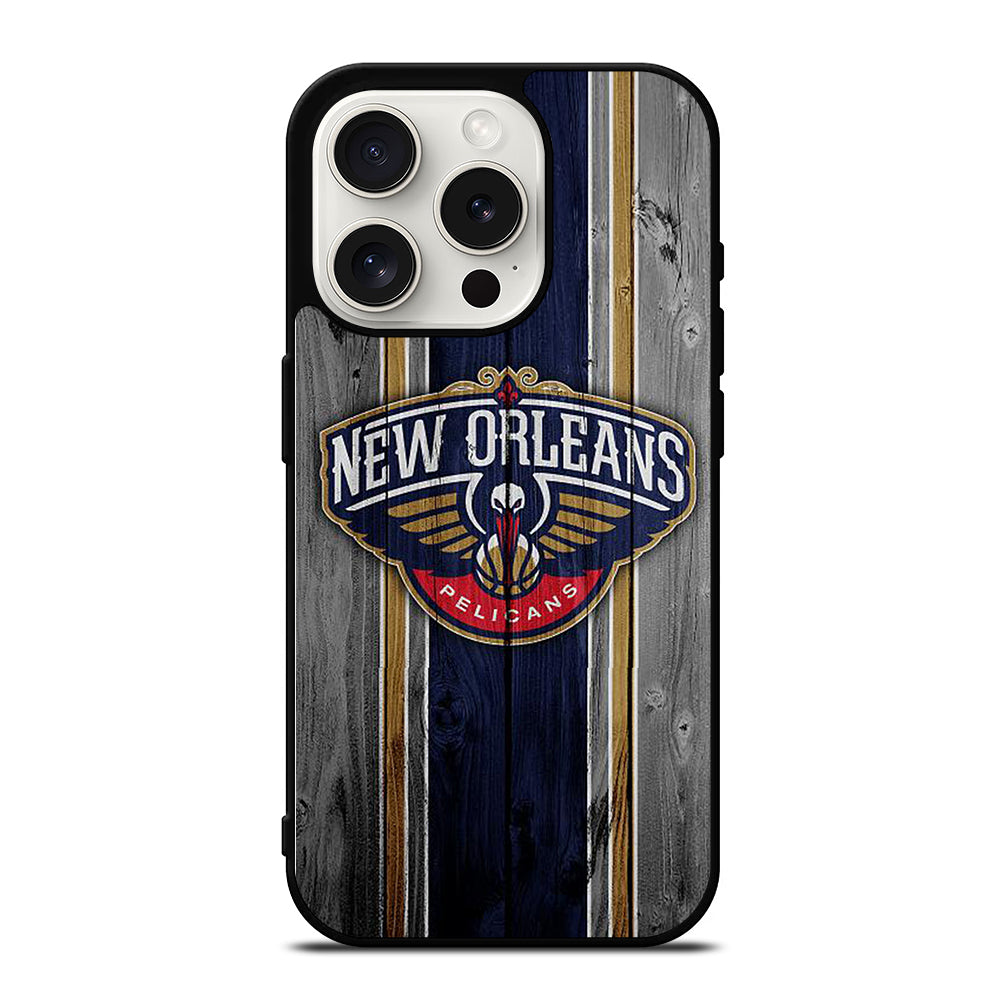 NEW ORLEANS PELICANS WOODEN LOGO iPhone 15 Pro Case Cover