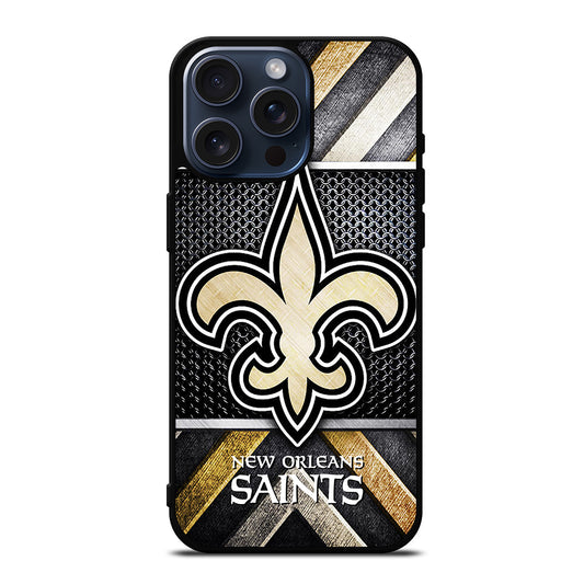 NEW ORLEANS SAINTS METAL LOGO iPhone 15 Pro Max Case Cover