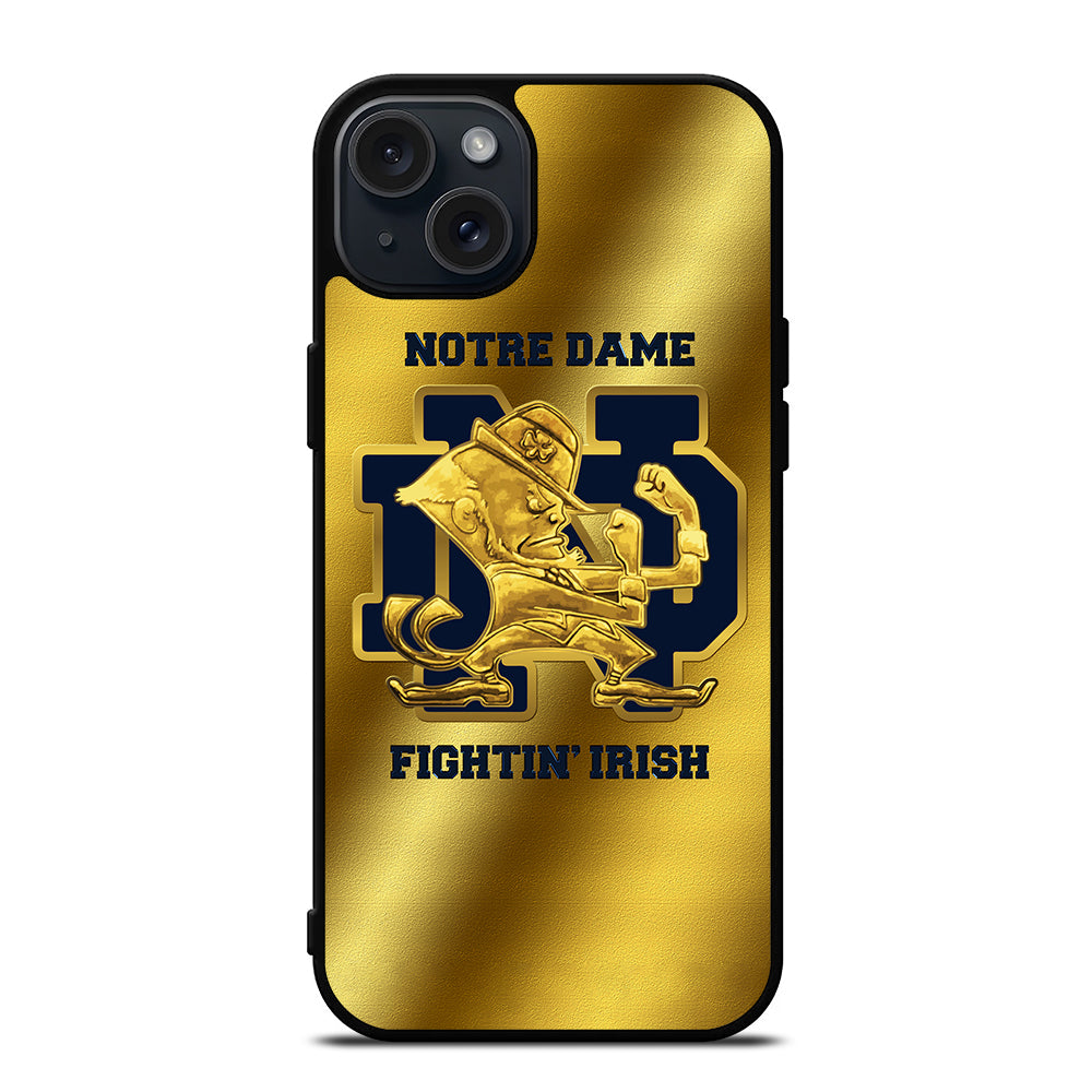 NOTRE DAME FIGHTING IRISH GOLD LOGO iPhone 15 Plus Case Cover