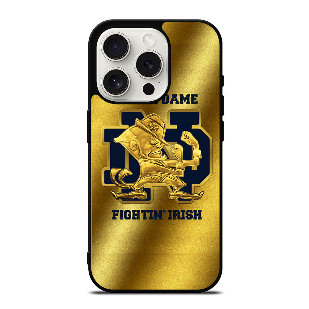 NOTRE DAME FIGHTING IRISH GOLD LOGO iPhone 15 Pro Case Cover