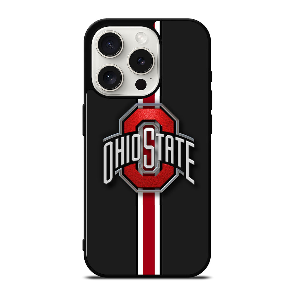 OHIO STATE BUCKEYES STRIPE LOGO iPhone 15 Pro Case Cover