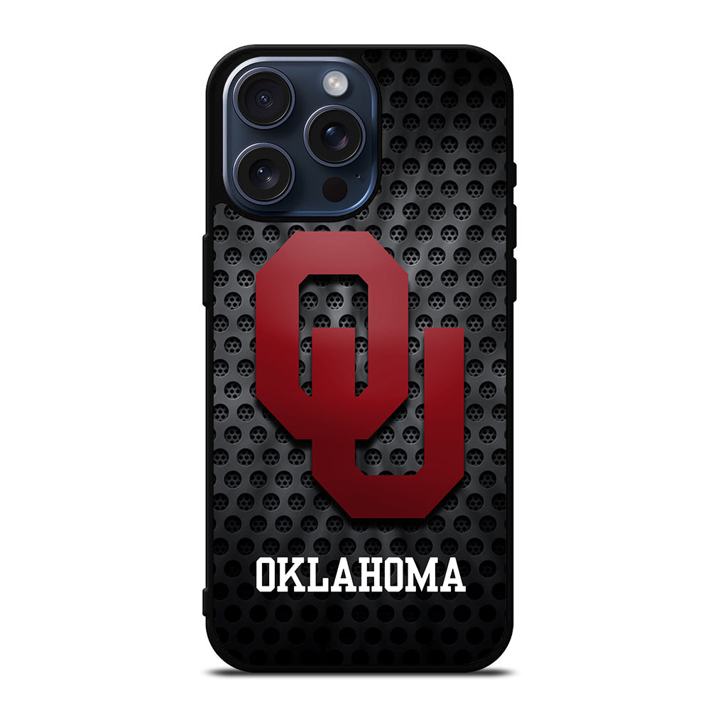OKLAHOMA SOONERS NFL METAL LOGO iPhone 15 Pro Max Case Cover