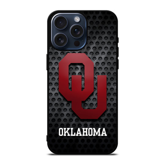 OKLAHOMA SOONERS NFL METAL LOGO iPhone 15 Pro Max Case Cover
