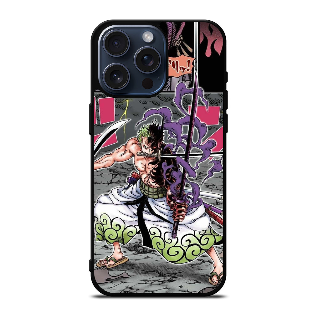 ONE PIECE RORONOA ZORO COMIC iPhone 15 Pro Max Case Cover – casecentro ONE PIECE RORONOA ZORO COMIC iPhone 15 Pro Max Case Cover – casecentro