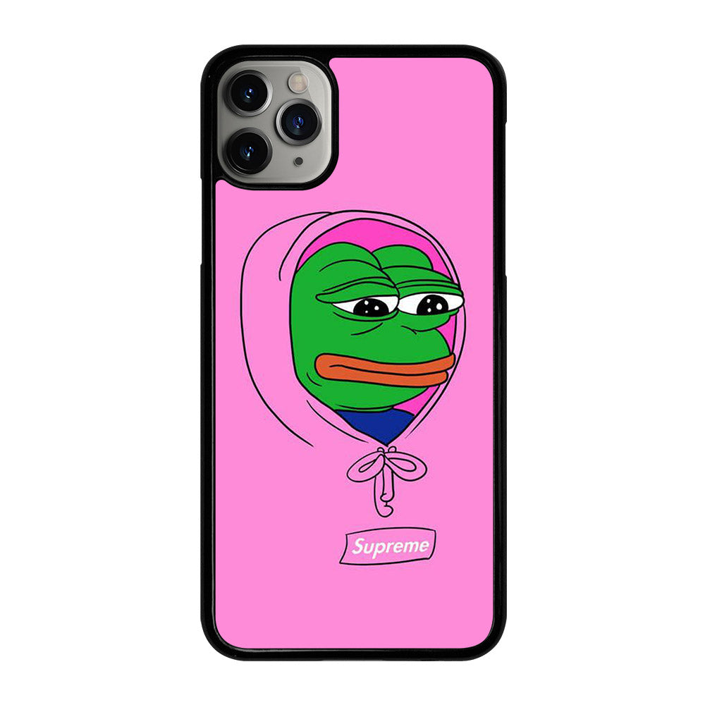 PEPE THE SMUG FROG PINK HOODIE iPhone 11 Pro Max Case Cover
