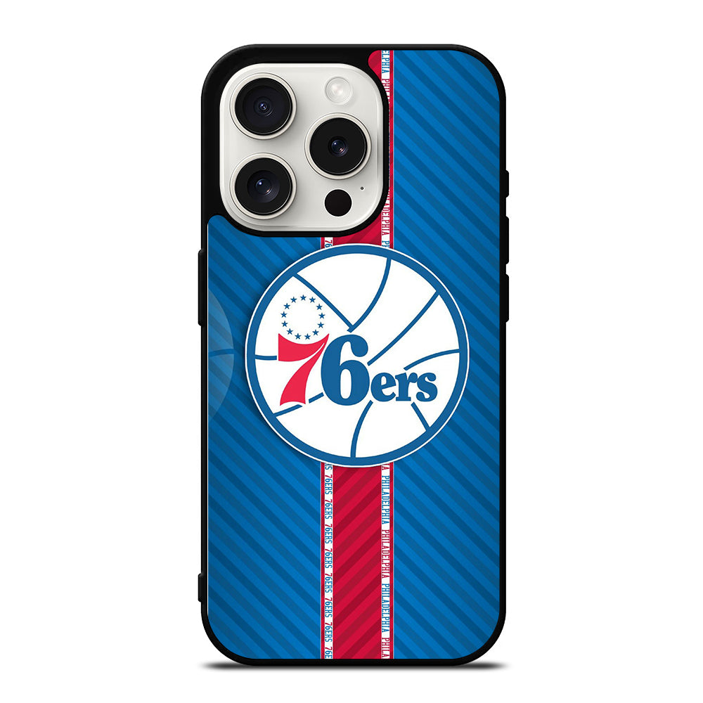 PHILADELPHIA 76ERS STRIPE EMBLEM iPhone 15 Pro Case Cover