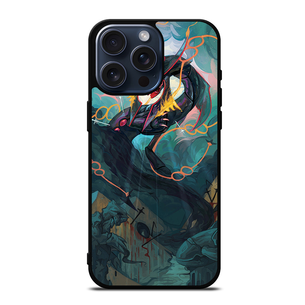POKEMON SHINY RAYQUAZA DRAGON ART iPhone 15 Pro Max Case Cover