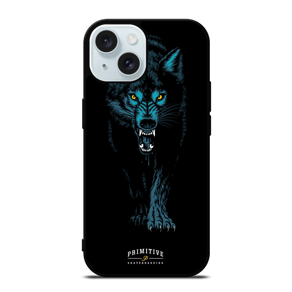 PRIMITIVE SKATEBOARDING LOGO WOLF iPhone 15 Case Cover