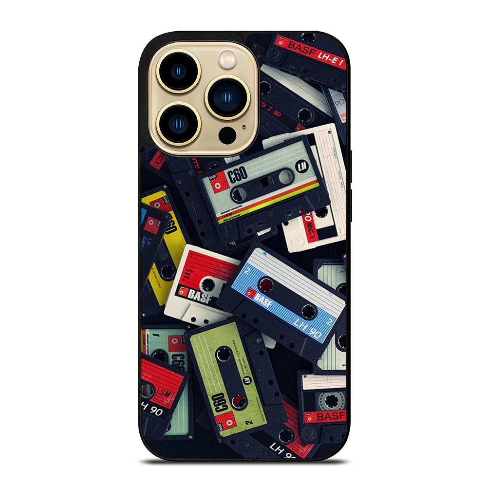 RETRO CASSETTE TAPE PATTERN iPhone 14 Pro Max Case Cover