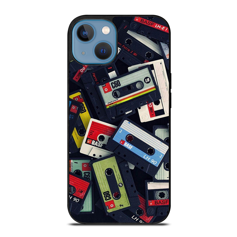 RETRO CASSETTE TAPE PATTERN iPhone 13 Case Cover
