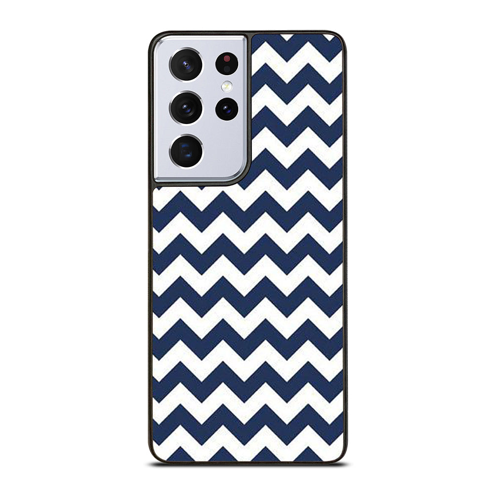 RILEY BLAKE CHEVRON PATTERN BLUE Samsung Galaxy S21 Ultra Case Cover