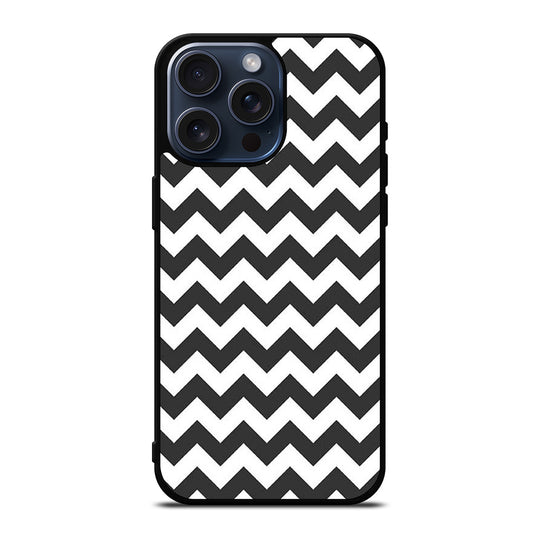 RILEY BLAKE CHEVRON PATTERN GREY iPhone 15 Pro Max Case Cover
