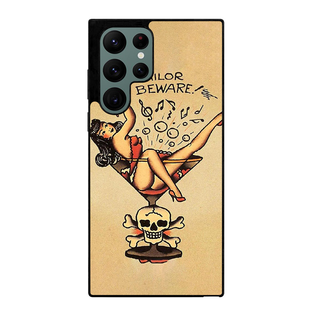 SAILOR JERRY BEWARE TATTOO Samsung Galaxy S22 Ultra Case Cover