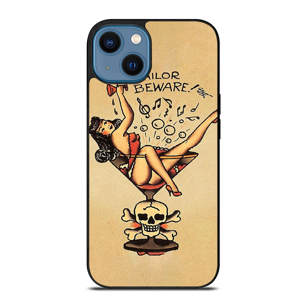 SAILOR JERRY BEWARE TATTOO iPhone 14 Case Cover