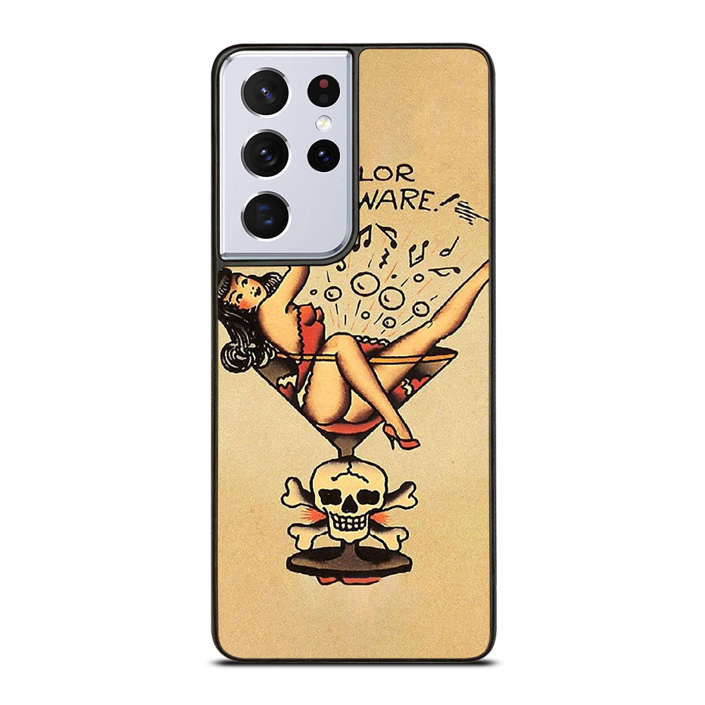 SAILOR JERRY BEWARE TATTOO Samsung Galaxy S21 Ultra Case Cover