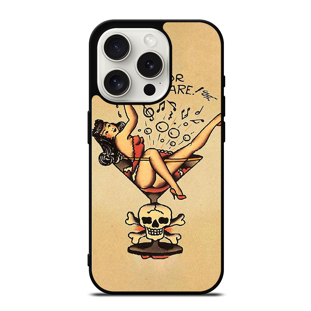 SAILOR JERRY BEWARE TATTOO iPhone 15 Pro Case Cover