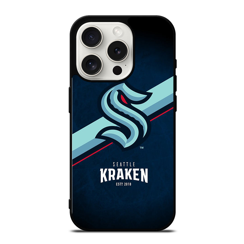 SEATTLE KRAKEN STRIPE LOGO iPhone 15 Pro Case Cover