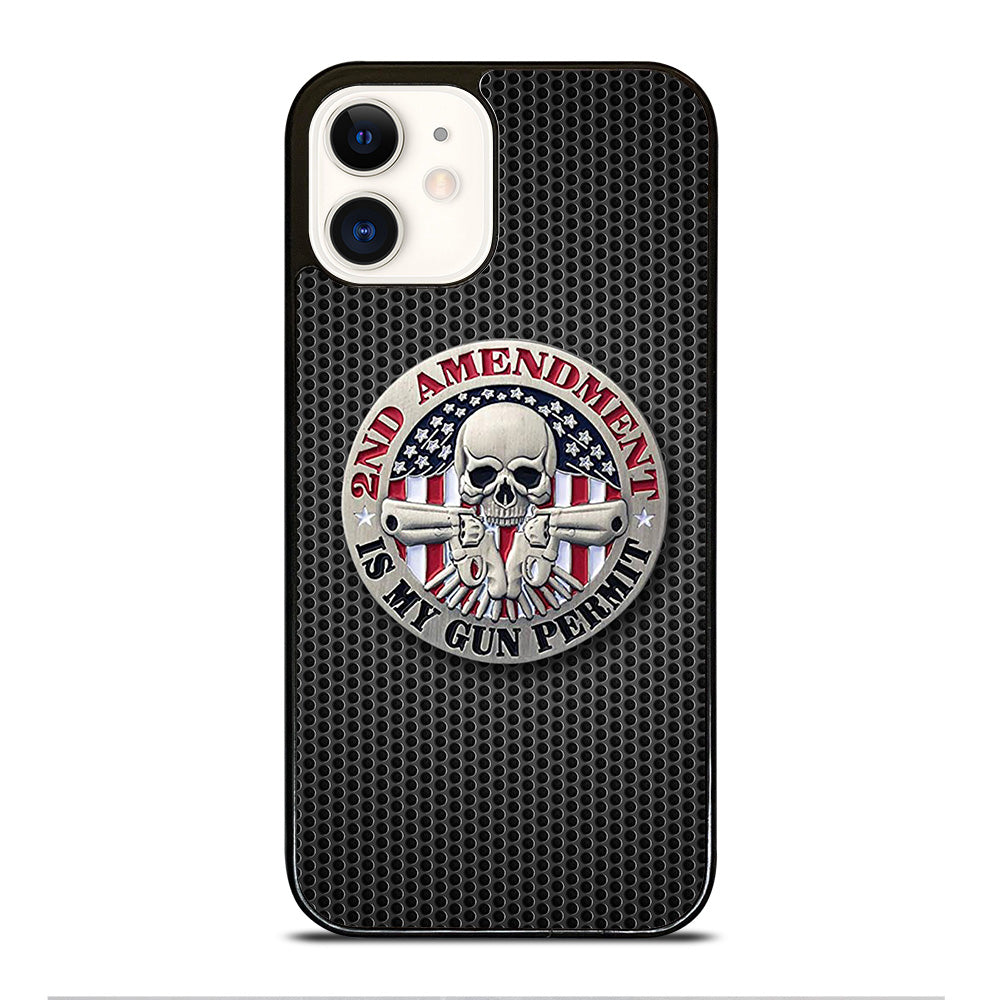 SECOND AMENDMENT AMERICAN GUN METAL LOGO iPhone 12 Case Cover