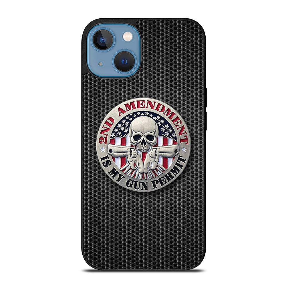 SECOND AMENDMENT AMERICAN GUN METAL LOGO iPhone 13 Case Cover