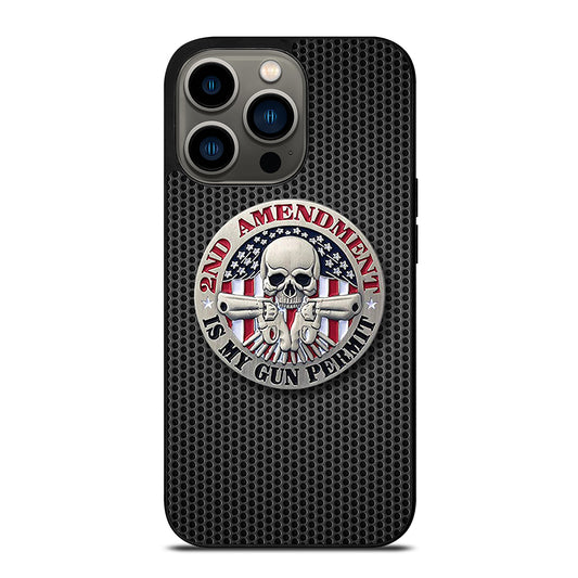 SECOND AMENDMENT AMERICAN GUN METAL LOGO iPhone 13 Pro Case Cover