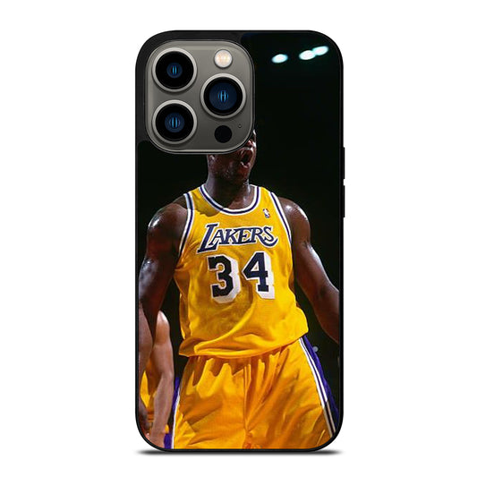 SHAQUILLE O'NEAL 34 LA LAKERS NBA iPhone 13 Pro Case Cover