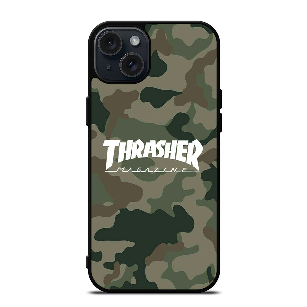 SKATEBOARD THRASHER CAMO LOGO iPhone 15 Plus Case Cover