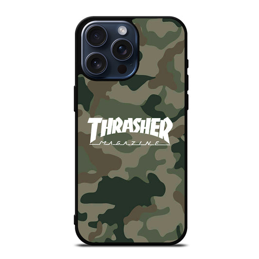 SKATEBOARD THRASHER CAMO LOGO iPhone 15 Pro Max Case Cover