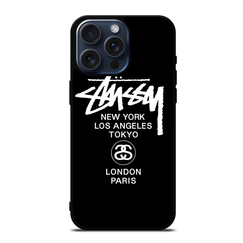 STUSSY NEW YORK iPhone 15 Pro Max Case Cover casecentro STUSSY NEW YORK iPhone 15 Pro Max Case Cover casecentro