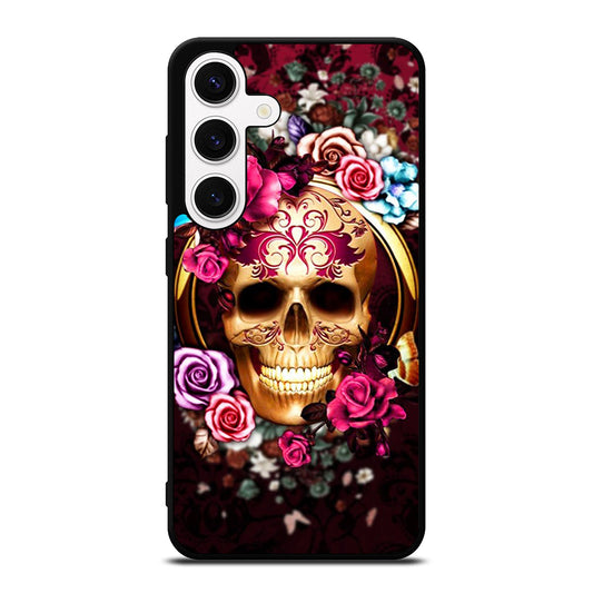 SUGAR SKULL FLORAL Samsung Galaxy S24 Case Cover
