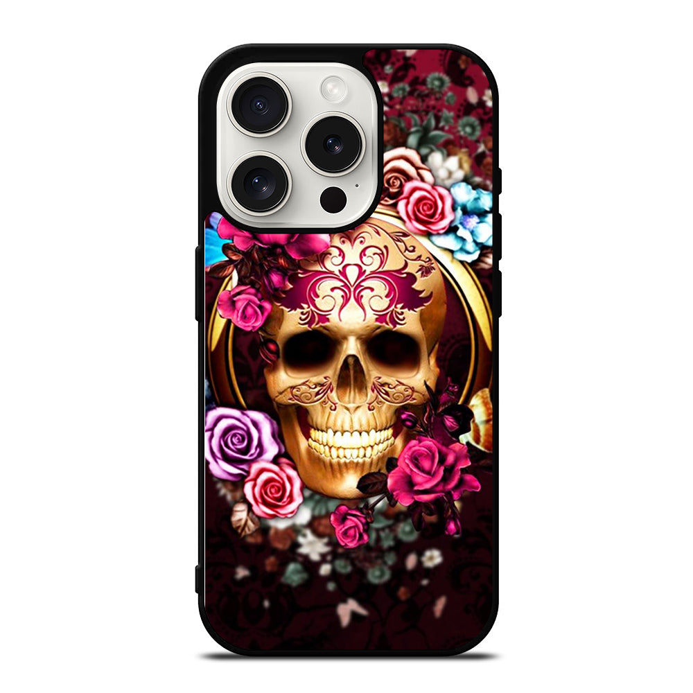 SUGAR SKULL FLORAL iPhone 15 Pro Case Cover